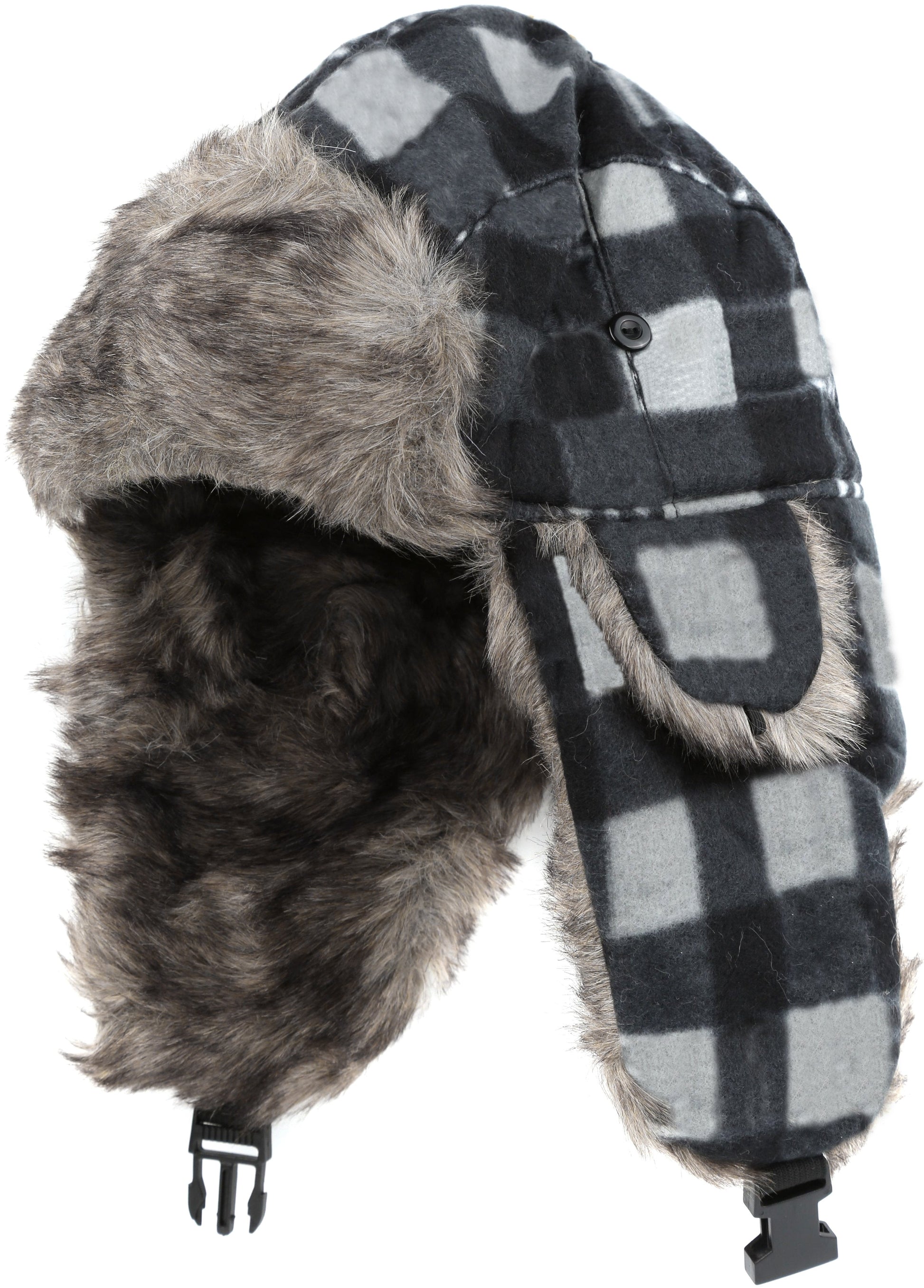 Sakkas Caele Unisex Ear Flap Faux Fur Lined Chin Buckle Strap Winter Trooper Hat - Concordia Style Boutique