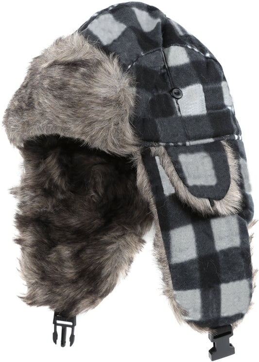 Sakkas Caele Unisex Ear Flap Faux Fur Lined Chin Buckle Strap Winter Trooper Hat - Concordia Style Boutique