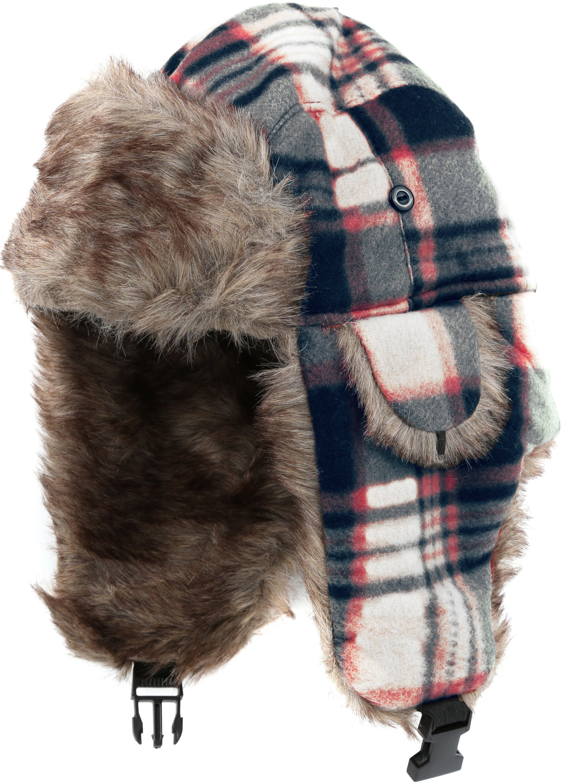 Sakkas Caele Unisex Ear Flap Faux Fur Lined Chin Buckle Strap Winter Trooper Hat - Concordia Style Boutique