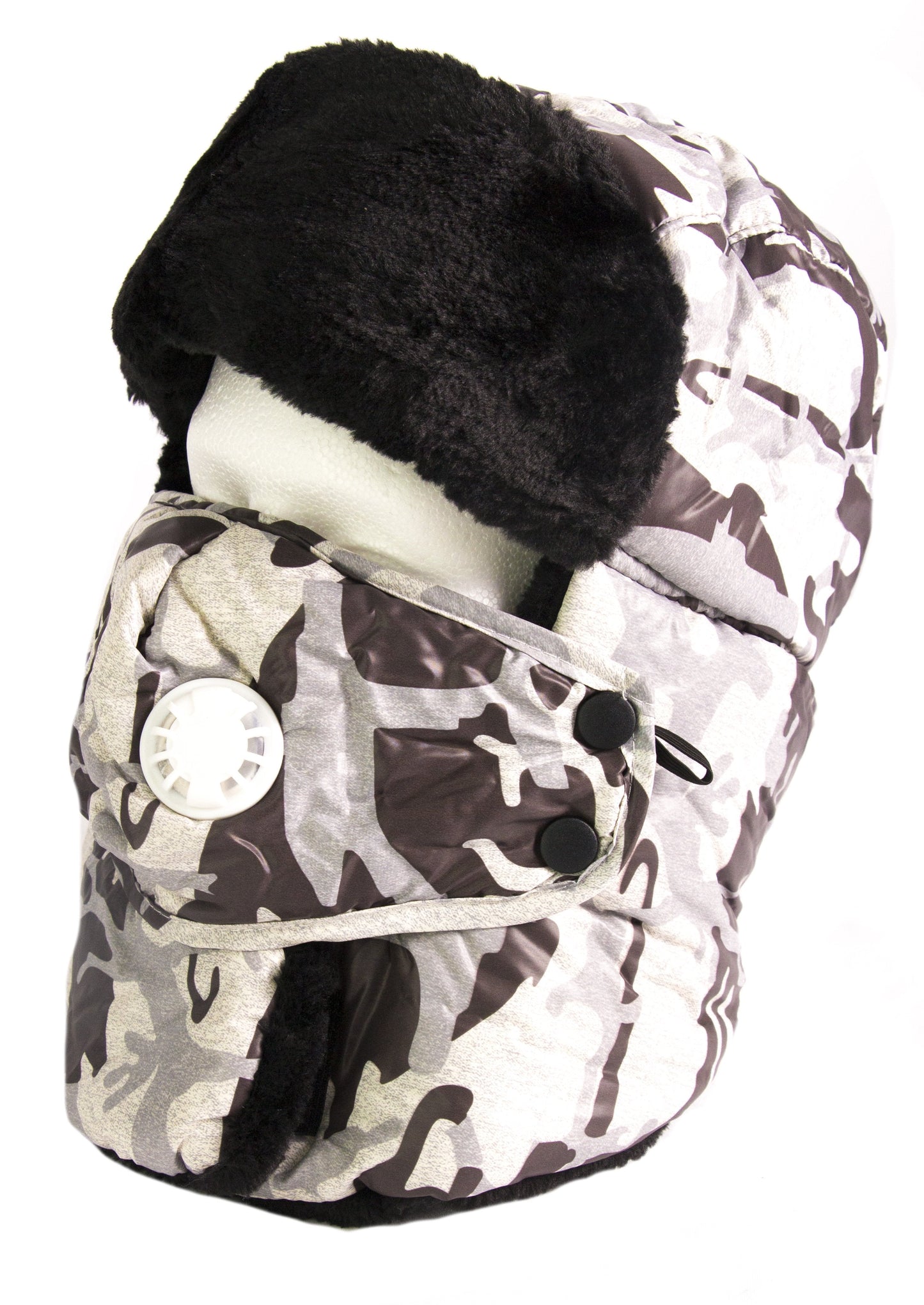 Sakkas Alex Unisex Ushanka Faux Fur Windproof Trapper Aviator Hat Removable Mask - Concordia Style Boutique