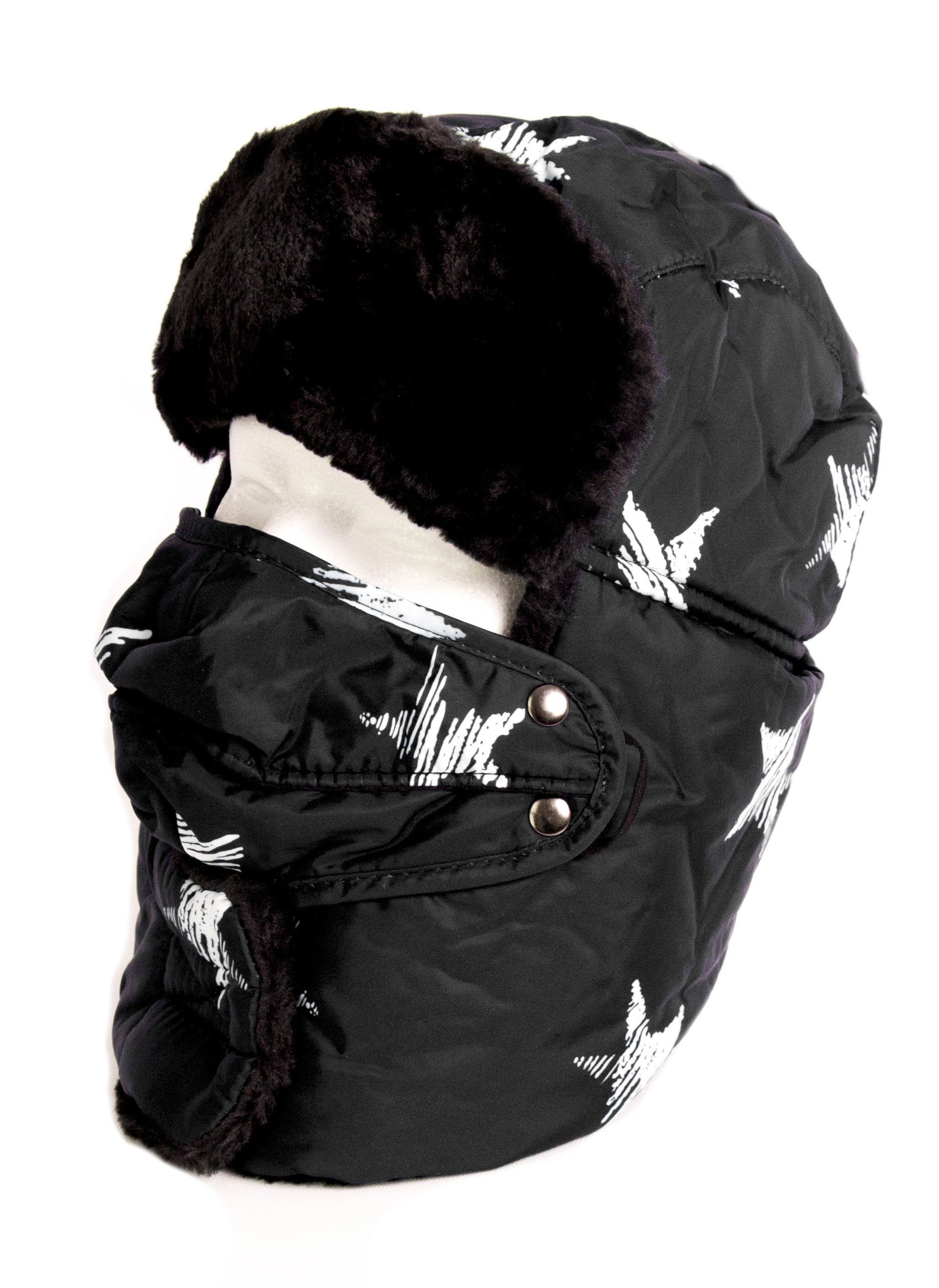 Sakkas Alex Unisex Ushanka Faux Fur Windproof Trapper Aviator Hat Removable Mask - Concordia Style Boutique
