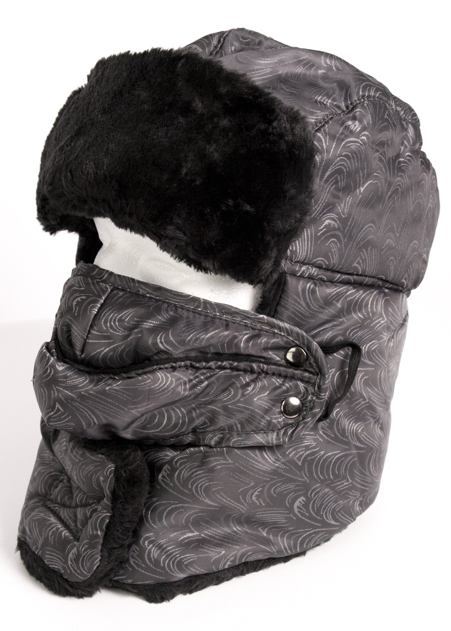 Sakkas Alex Unisex Ushanka Faux Fur Windproof Trapper Aviator Hat Removable Mask - Concordia Style Boutique