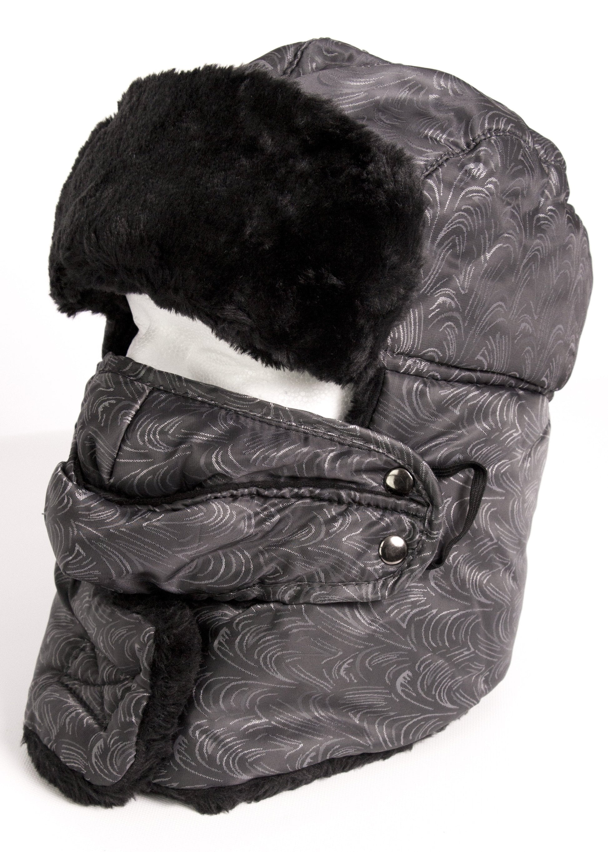 Sakkas Alex Unisex Ushanka Faux Fur Windproof Trapper Aviator Hat Removable Mask - Concordia Style Boutique