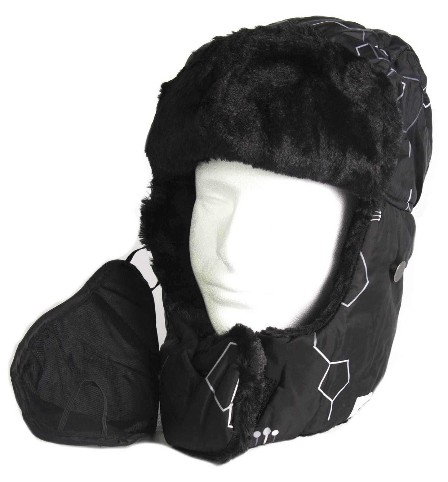 Sakkas Alex Unisex Ushanka Faux Fur Windproof Trapper Aviator Hat Removable Mask - Concordia Style Boutique