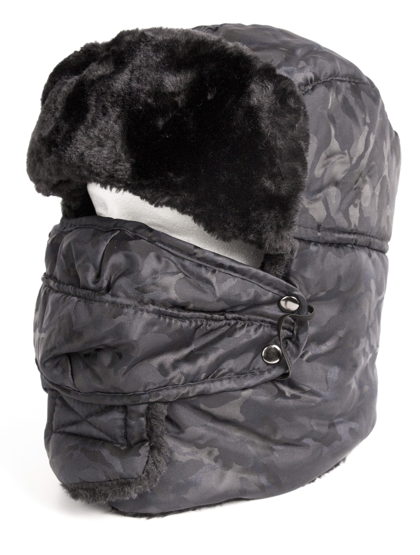 Sakkas Alex Unisex Ushanka Faux Fur Windproof Trapper Aviator Hat Removable Mask - Concordia Style Boutique