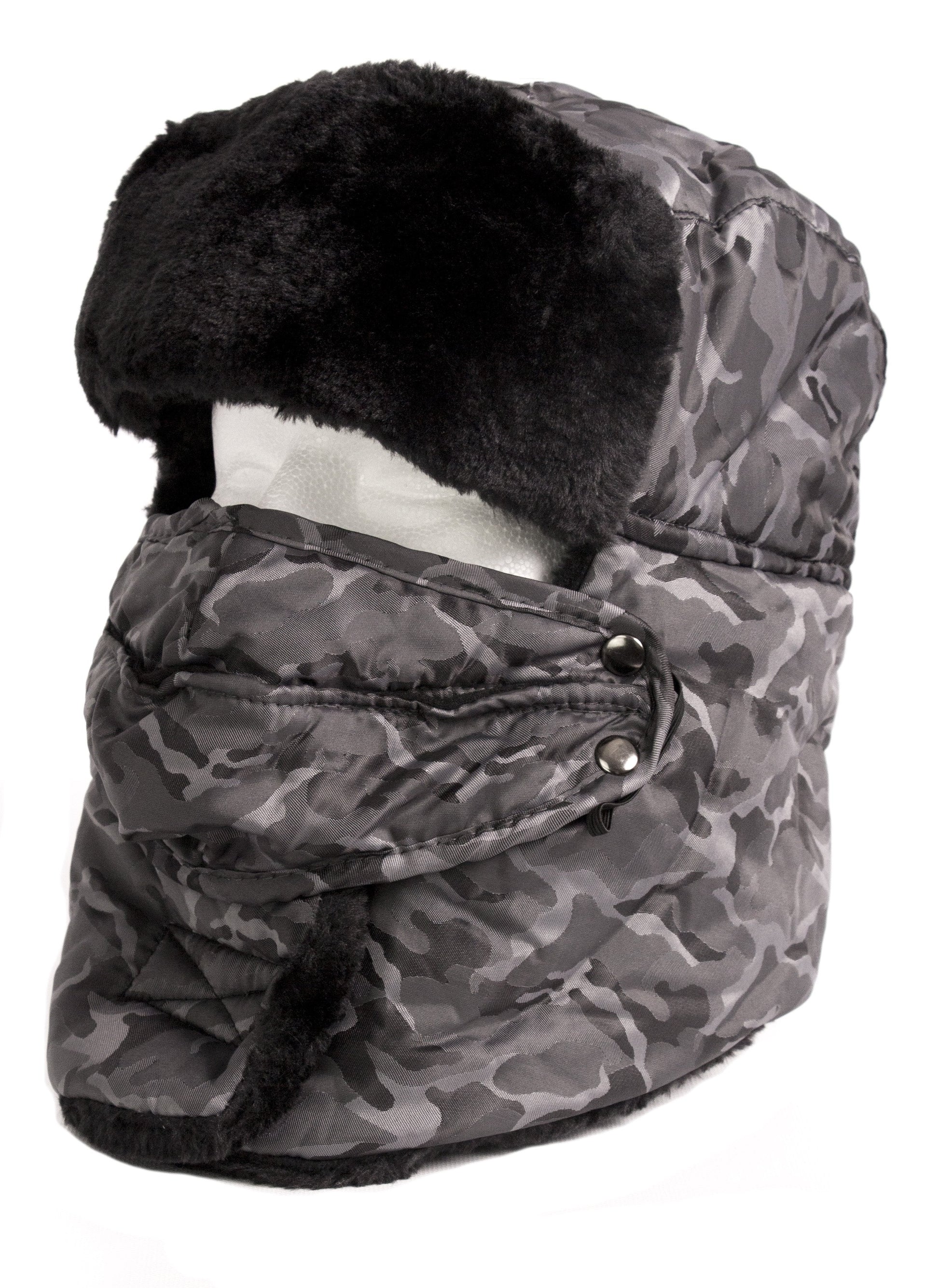 Sakkas Alex Unisex Ushanka Faux Fur Windproof Trapper Aviator Hat Removable Mask - Concordia Style Boutique