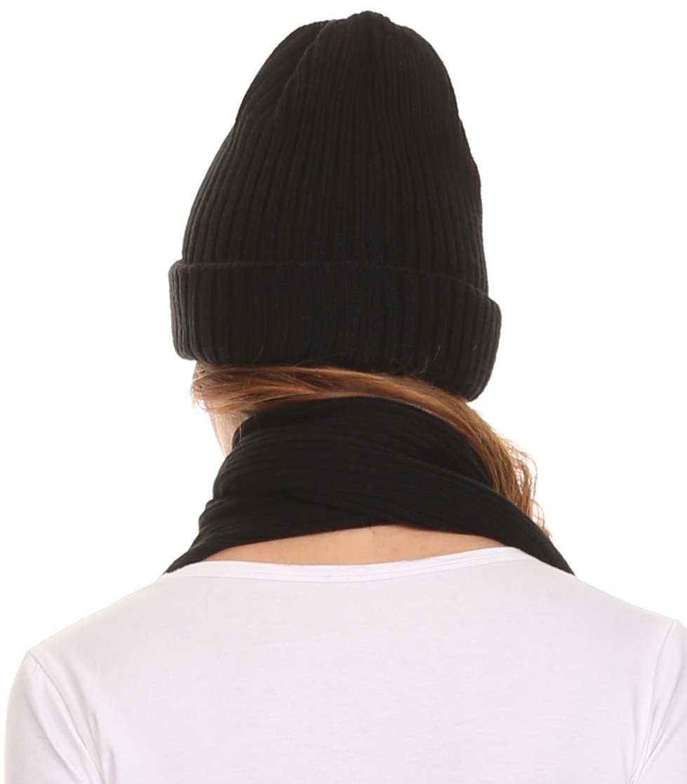 Sakkas Aldis Unisex Ribbed Knit Beanie Hat And Scarf Set - Concordia Style Boutique