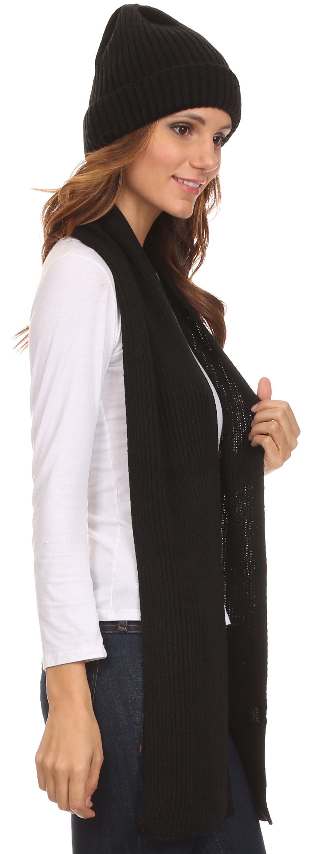 Sakkas Aldis Unisex Ribbed Knit Beanie Hat And Scarf Set - Concordia Style Boutique