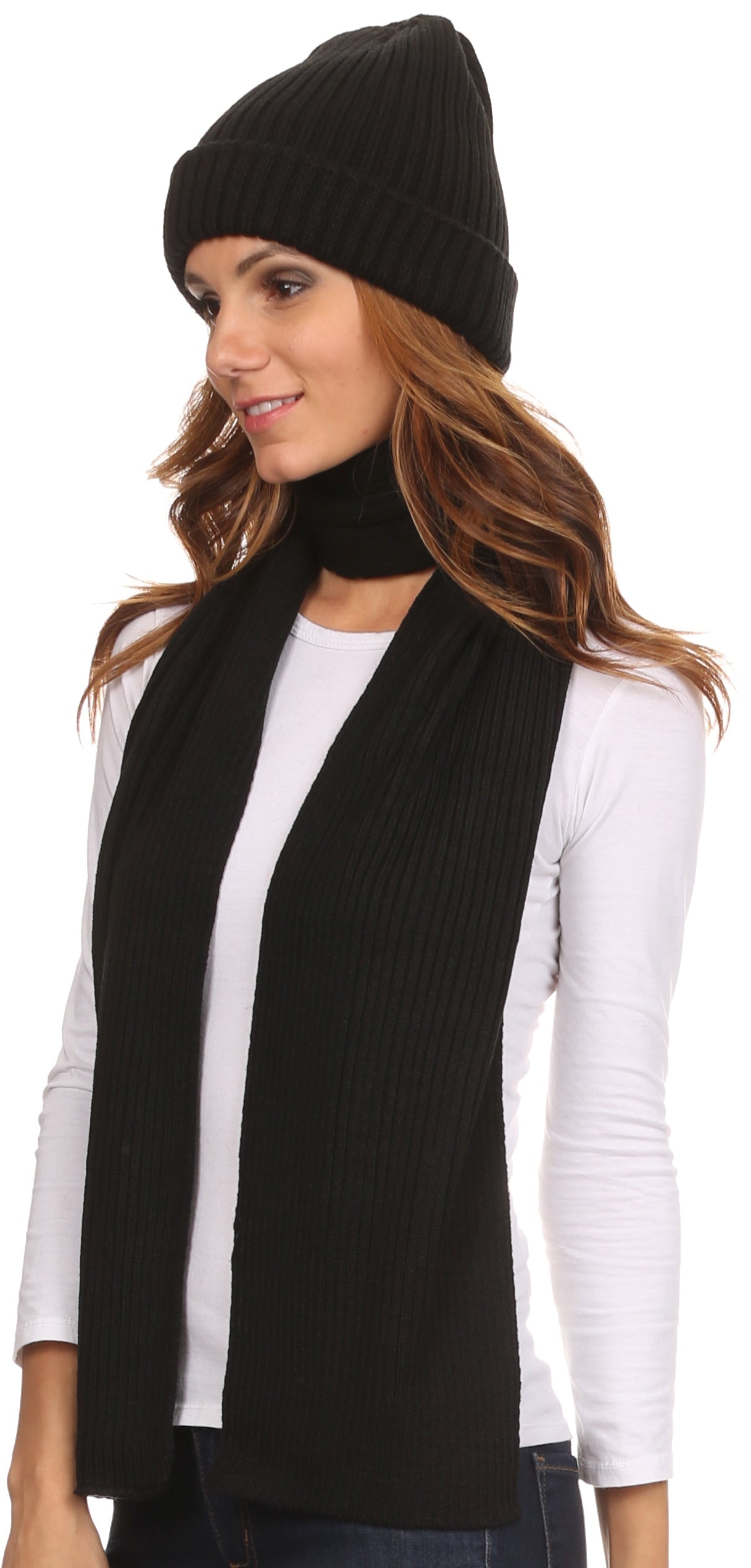 Sakkas Aldis Unisex Ribbed Knit Beanie Hat And Scarf Set - Concordia Style Boutique