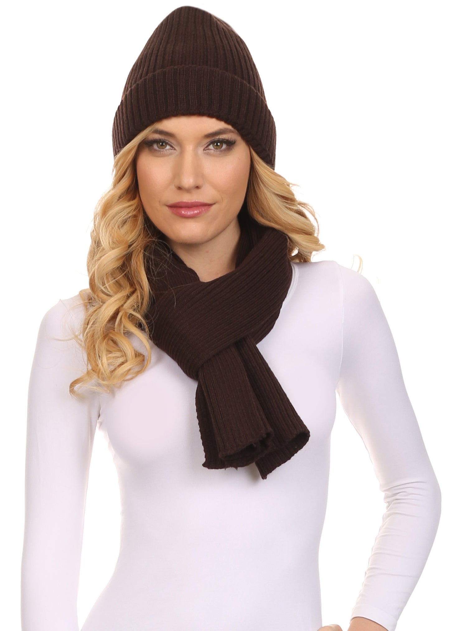 Sakkas Aldis Unisex Ribbed Knit Beanie Hat And Scarf Set - Concordia Style Boutique