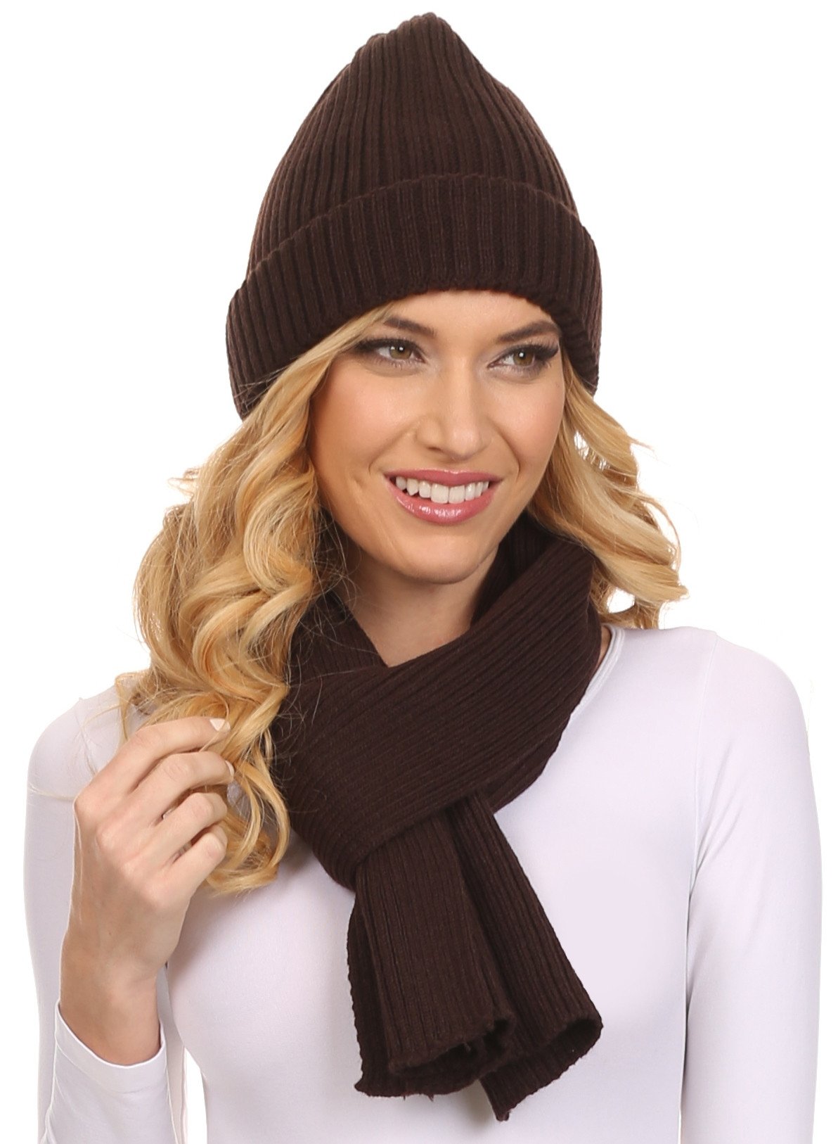 Sakkas Aldis Unisex Ribbed Knit Beanie Hat And Scarf Set - Concordia Style Boutique