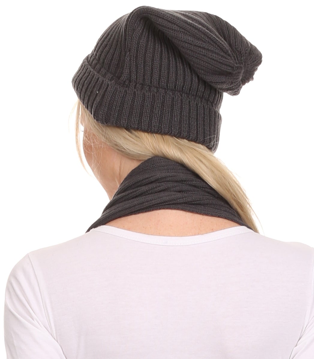 Sakkas Aldis Unisex Ribbed Knit Beanie Hat And Scarf Set - Concordia Style Boutique