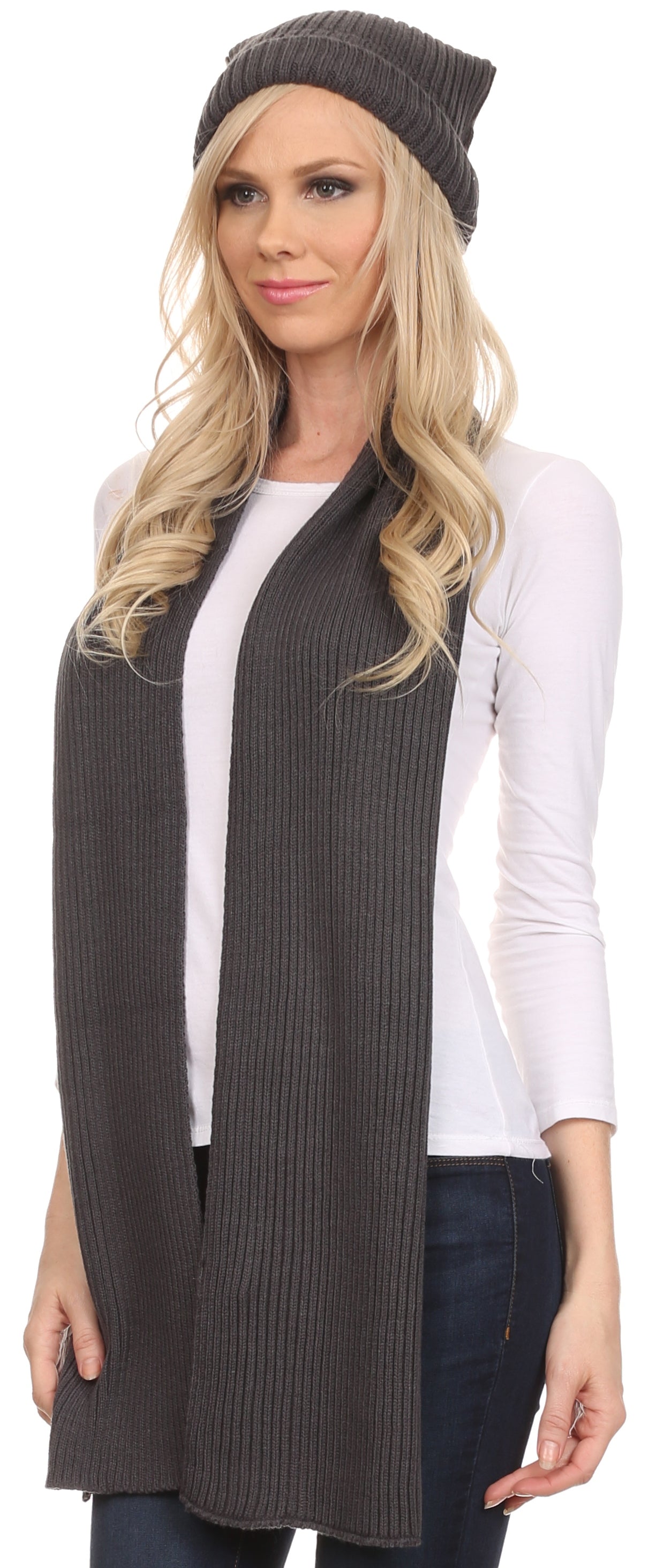 Sakkas Aldis Unisex Ribbed Knit Beanie Hat And Scarf Set - Concordia Style Boutique