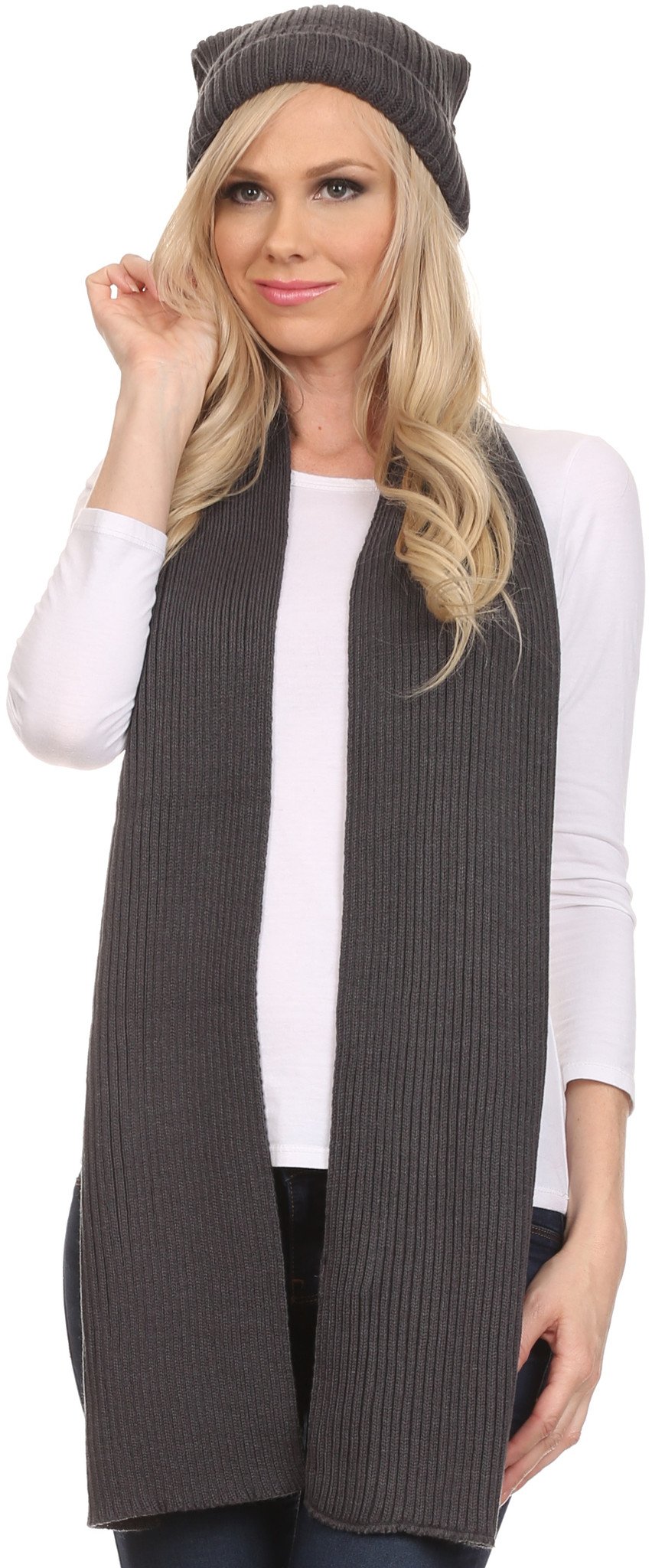 Sakkas Aldis Unisex Ribbed Knit Beanie Hat And Scarf Set - Concordia Style Boutique