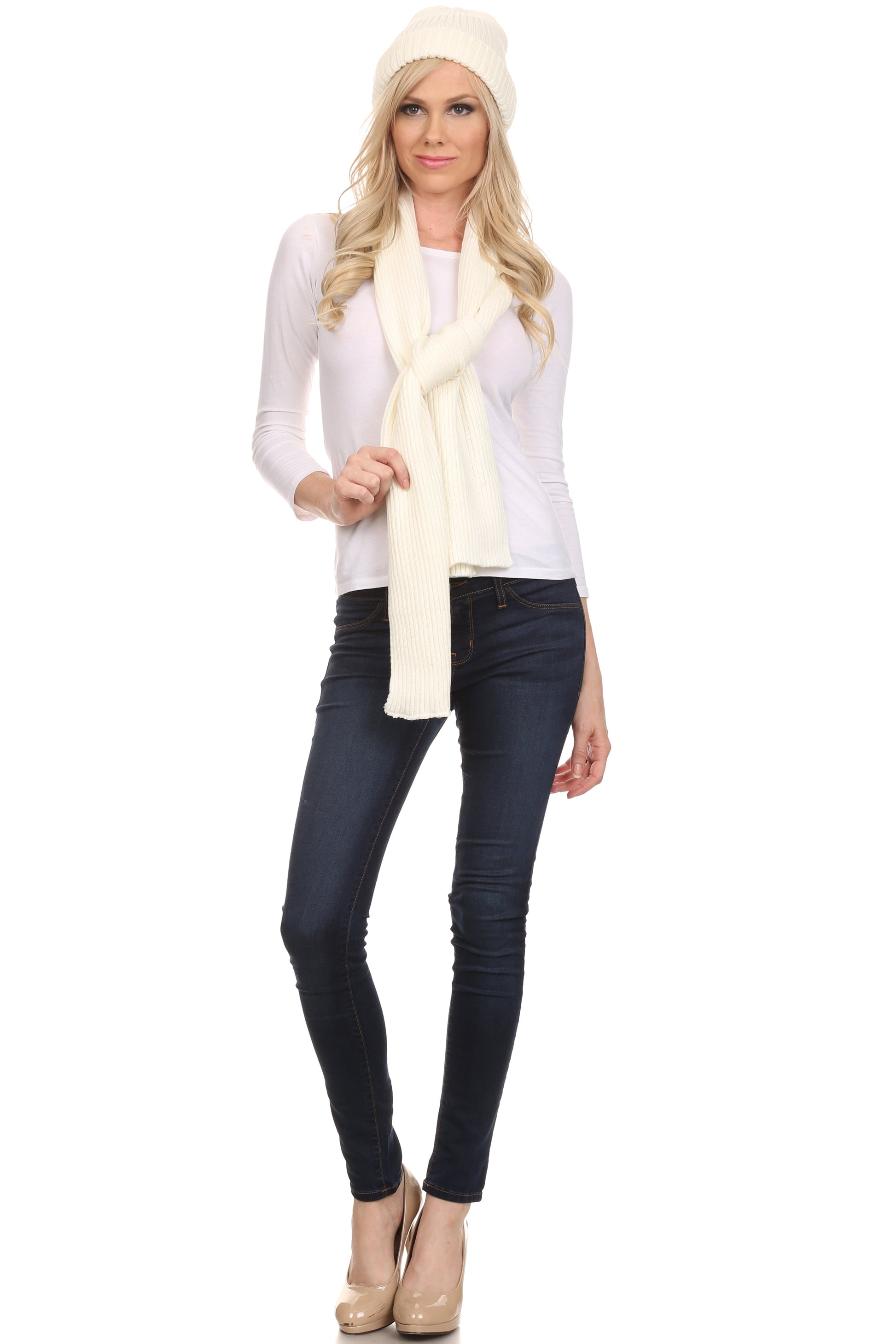 Sakkas Aldis Unisex Ribbed Knit Beanie Hat And Scarf Set - Concordia Style Boutique