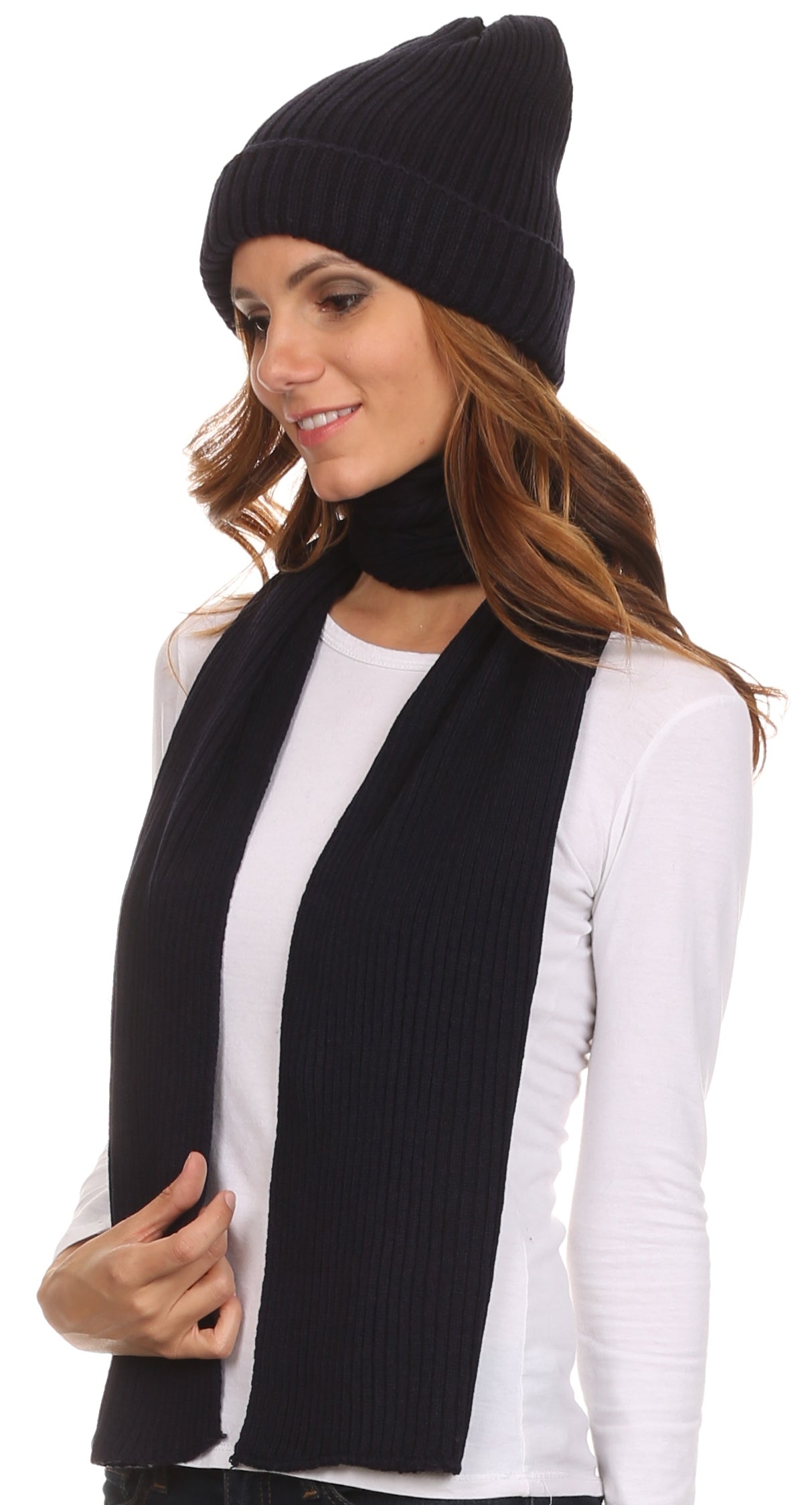 Sakkas Aldis Unisex Ribbed Knit Beanie Hat And Scarf Set - Concordia Style Boutique