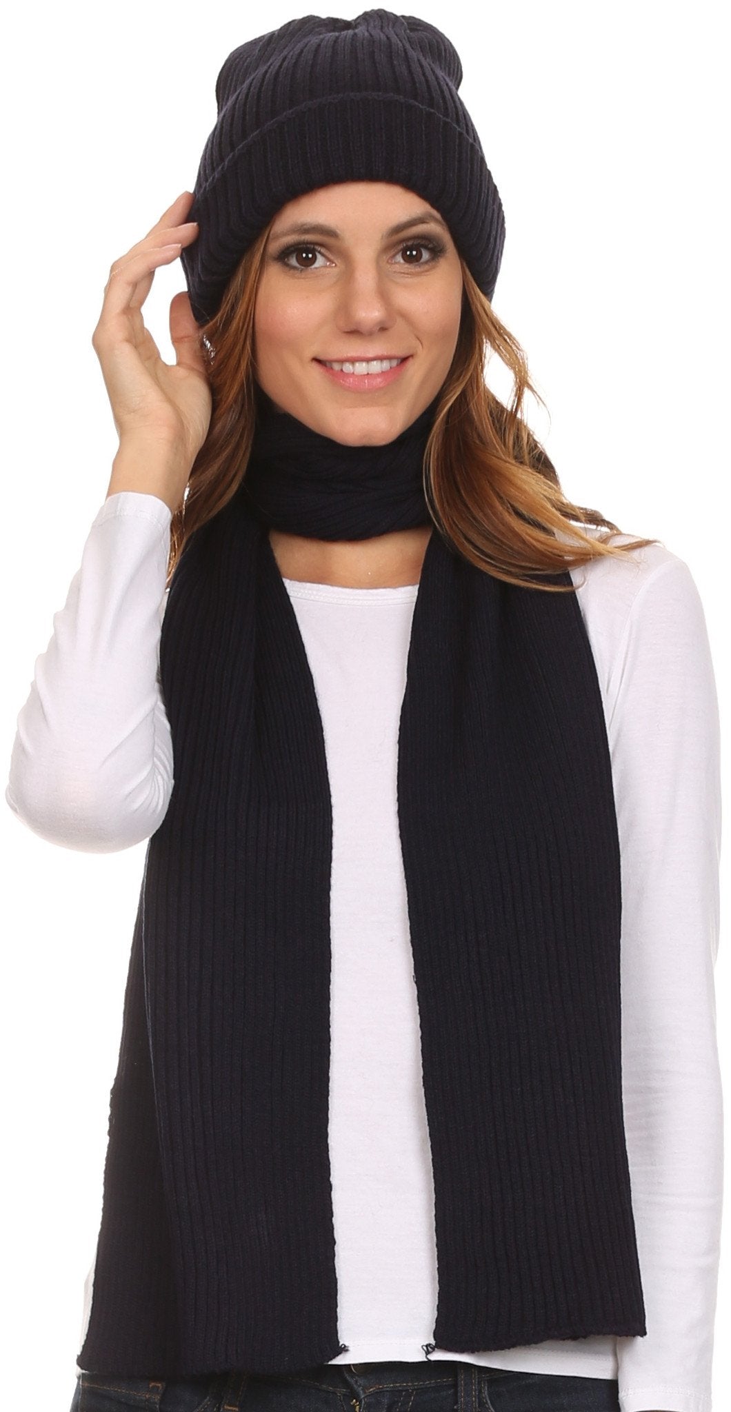 Sakkas Aldis Unisex Ribbed Knit Beanie Hat And Scarf Set - Concordia Style Boutique