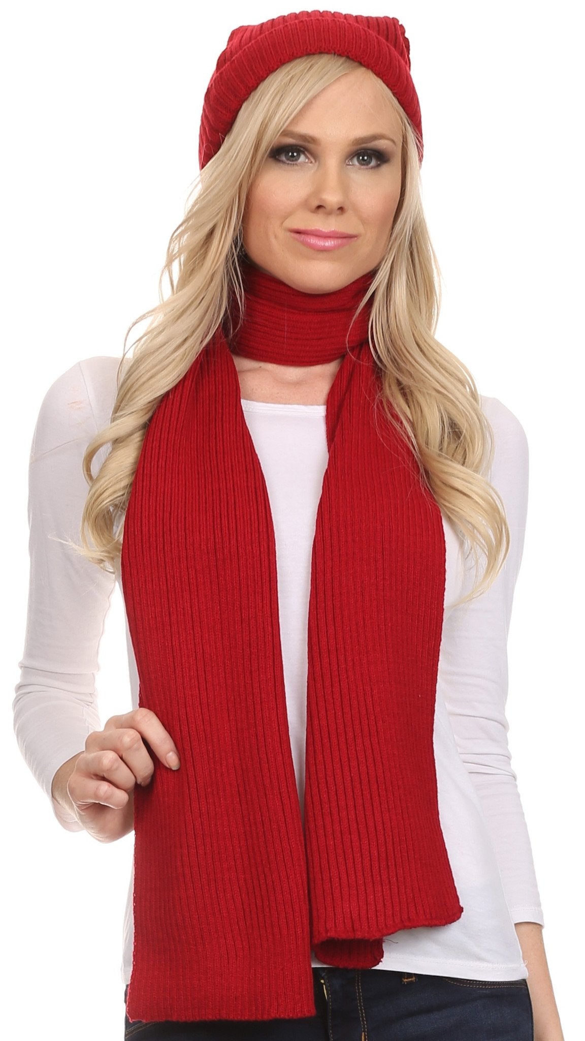 Sakkas Aldis Unisex Ribbed Knit Beanie Hat And Scarf Set - Concordia Style Boutique