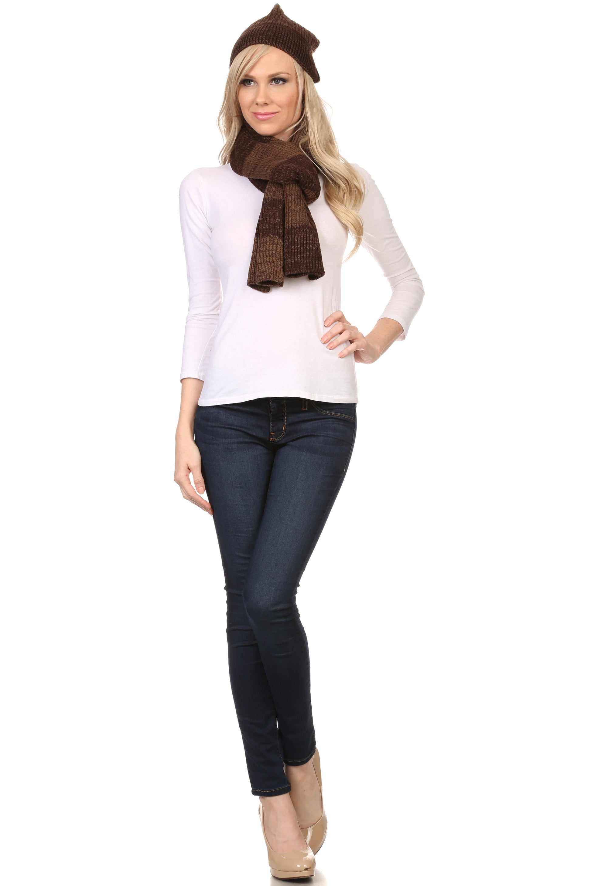 Sakkas Robin Unisex Ribbed Knit Heather Beanie Hat And Scarf Set - Concordia Style Boutique