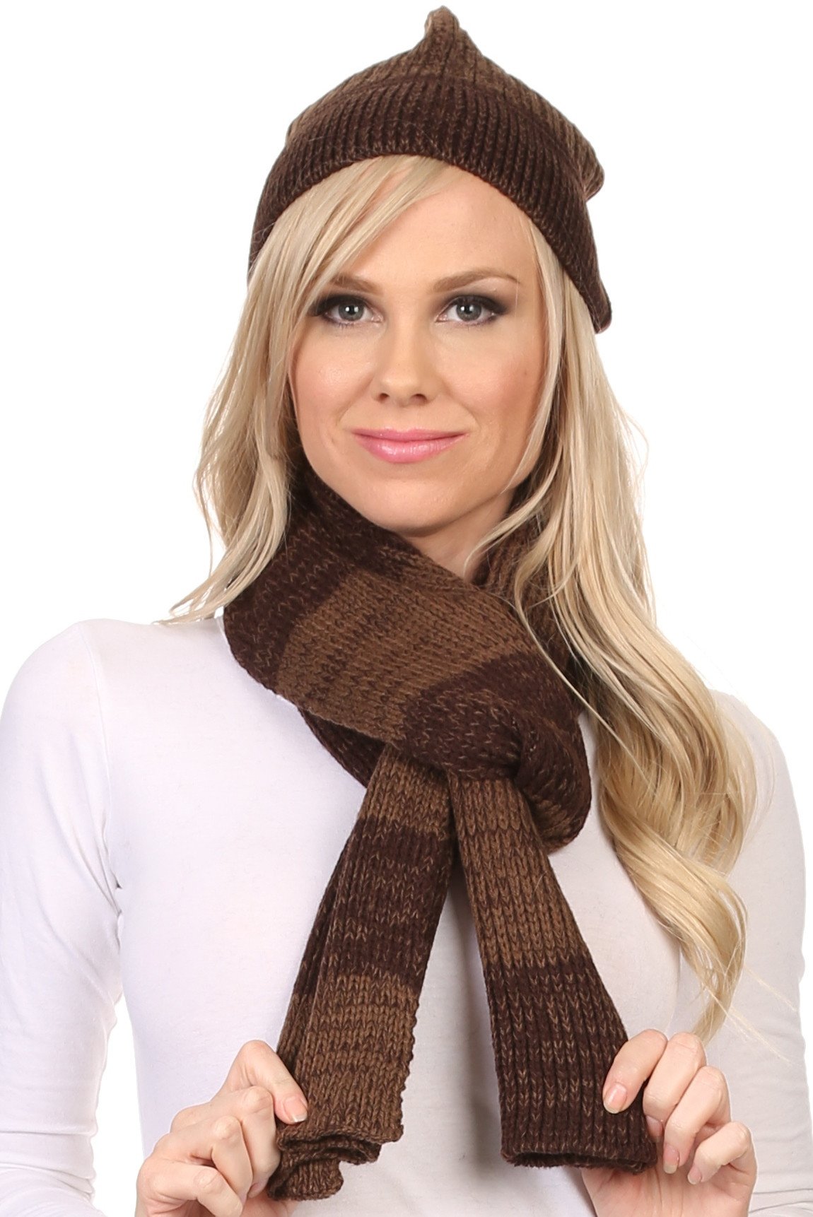 Sakkas Robin Unisex Ribbed Knit Heather Beanie Hat And Scarf Set - Concordia Style Boutique