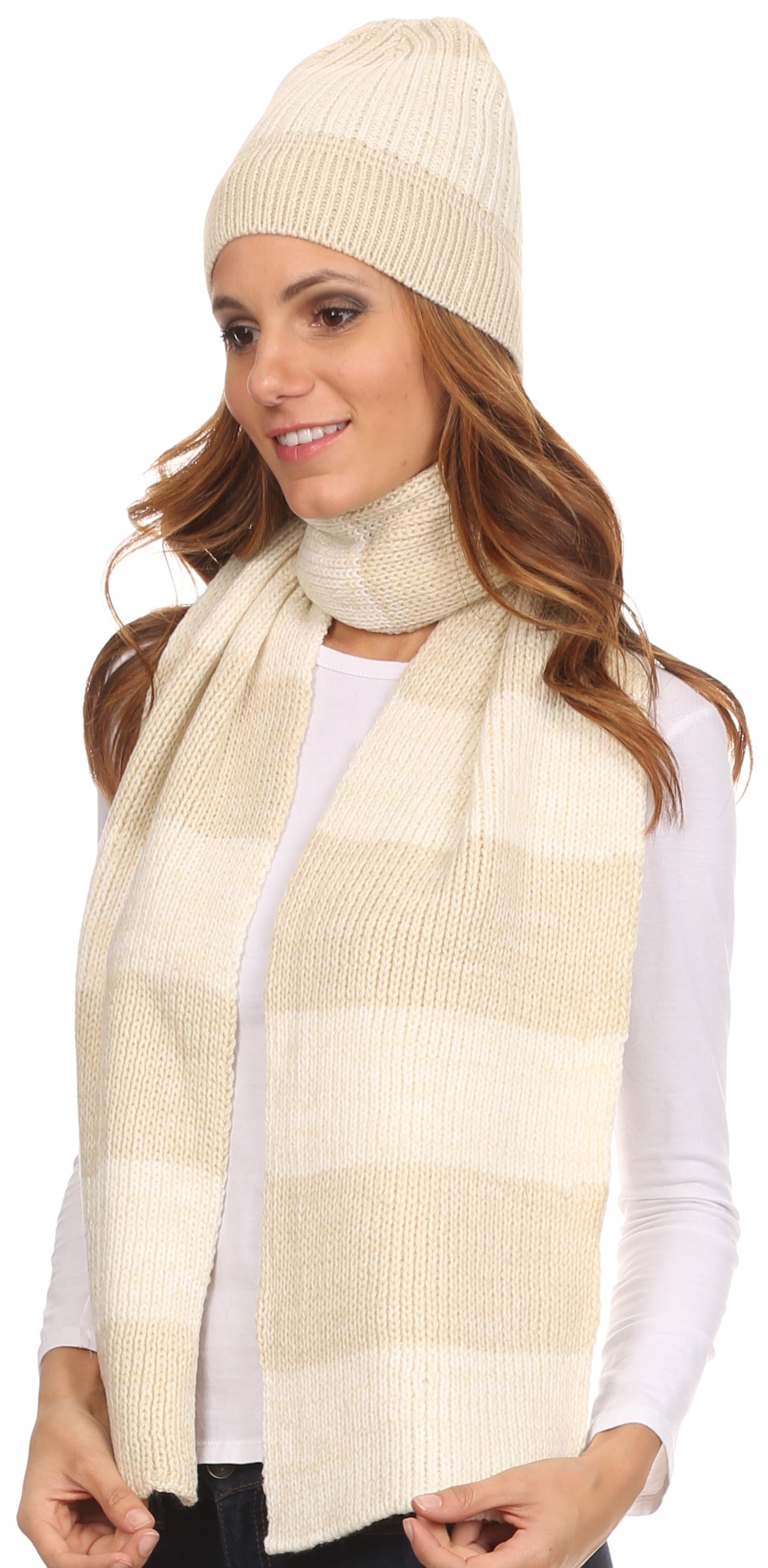 Sakkas Robin Unisex Ribbed Knit Heather Beanie Hat And Scarf Set - Concordia Style Boutique