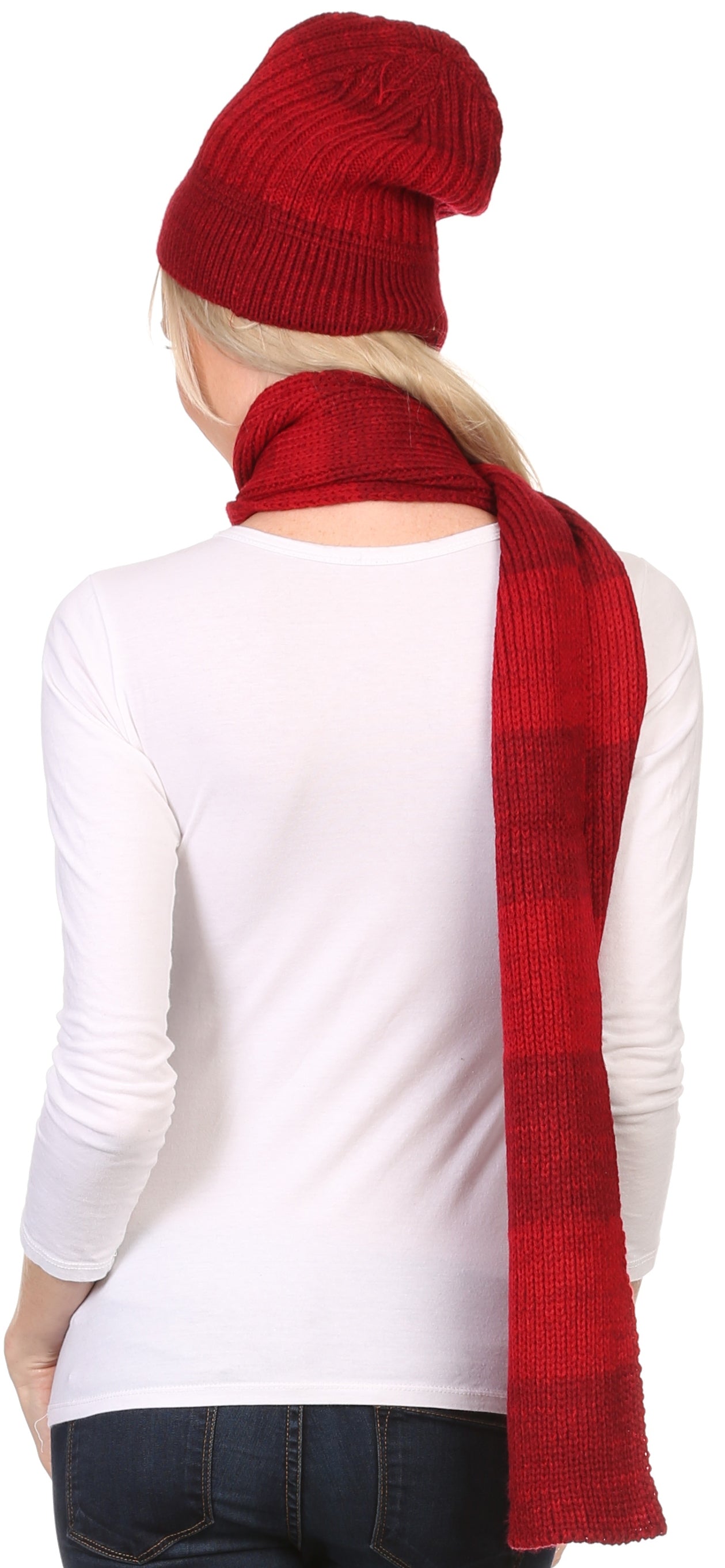 Sakkas Robin Unisex Ribbed Knit Heather Beanie Hat And Scarf Set - Concordia Style Boutique