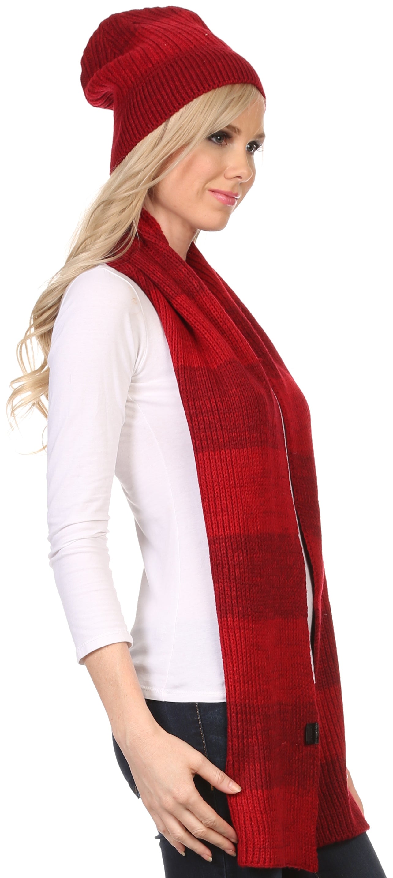 Sakkas Robin Unisex Ribbed Knit Heather Beanie Hat And Scarf Set - Concordia Style Boutique
