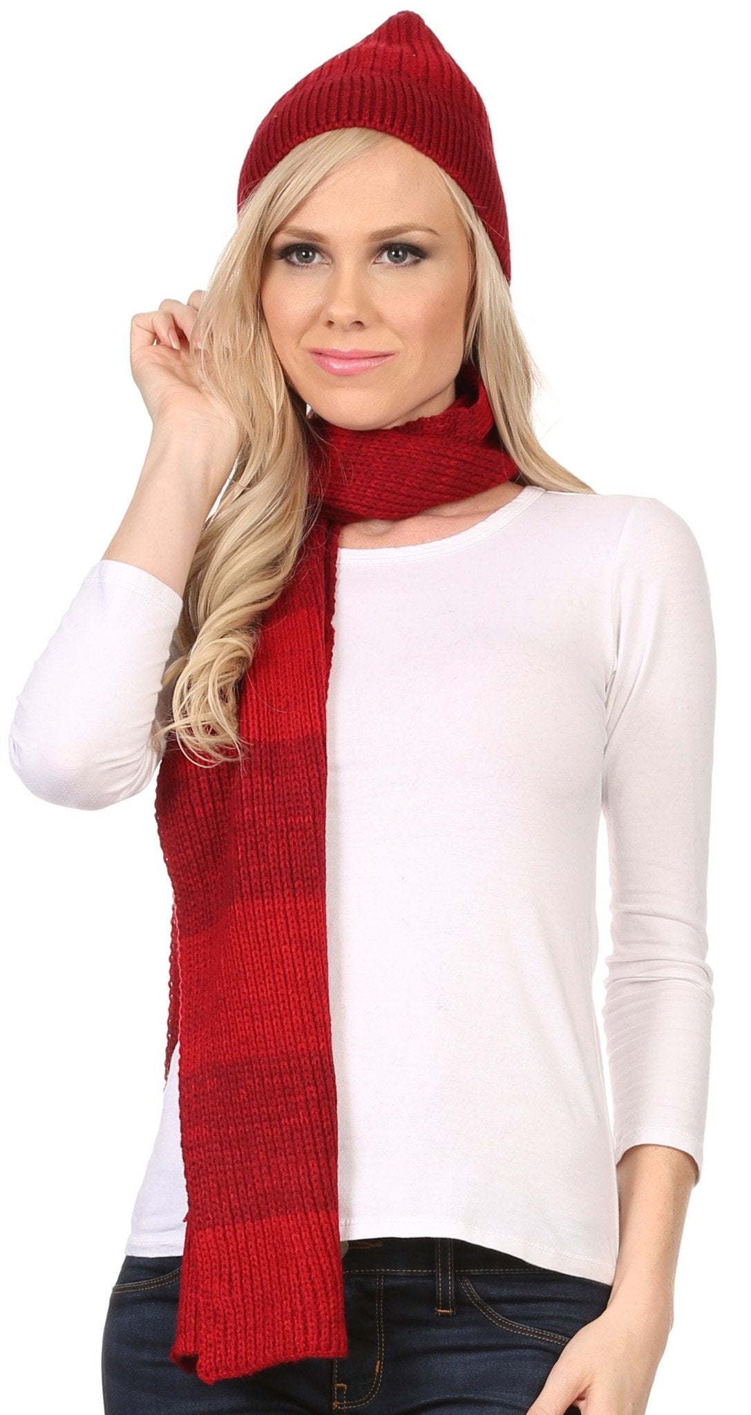 Sakkas Robin Unisex Ribbed Knit Heather Beanie Hat And Scarf Set - Concordia Style Boutique