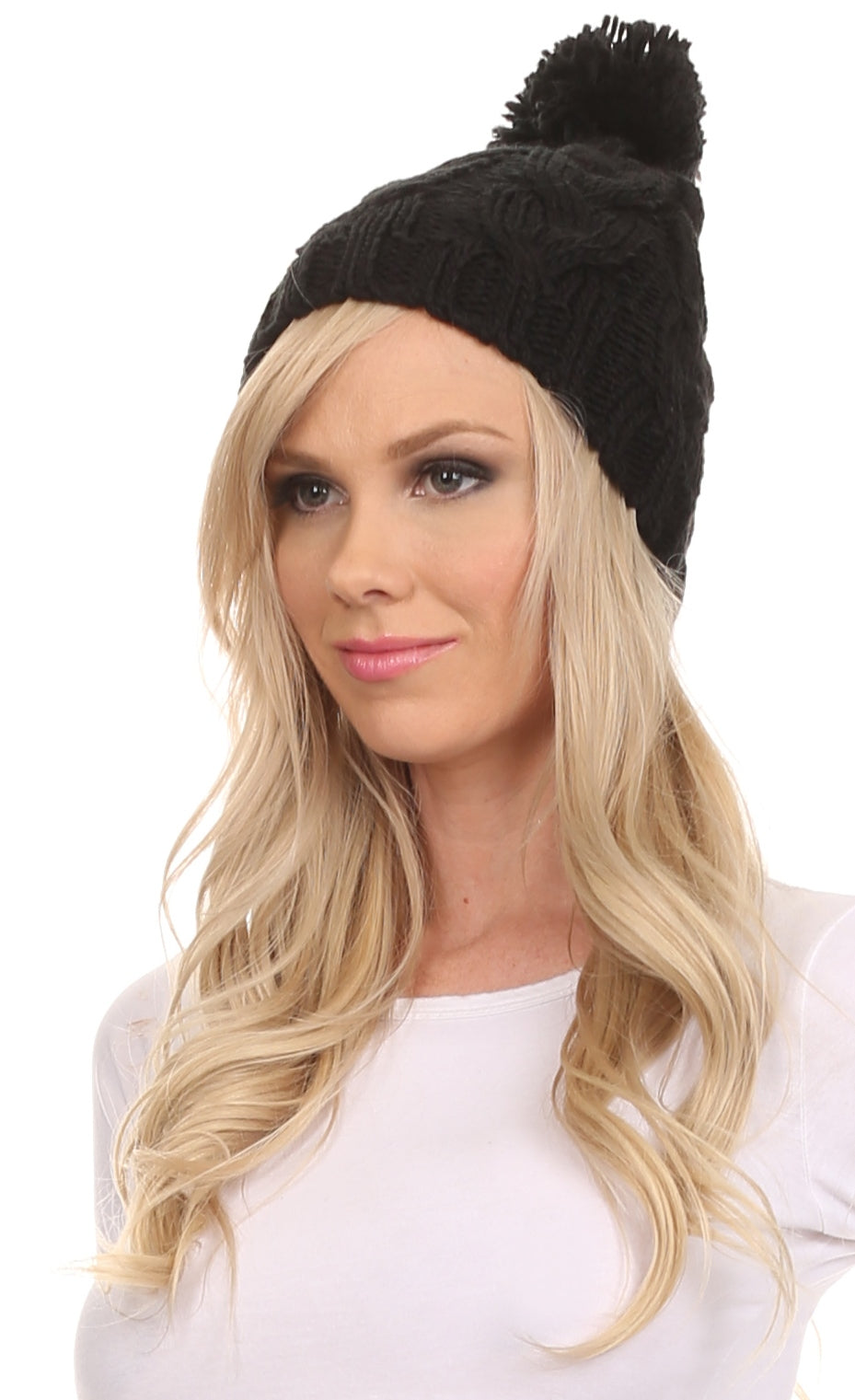 Sakkas Tabb Unisex Cable Knit Pom Pom Bobble Beanie Hat - Concordia Style Boutique