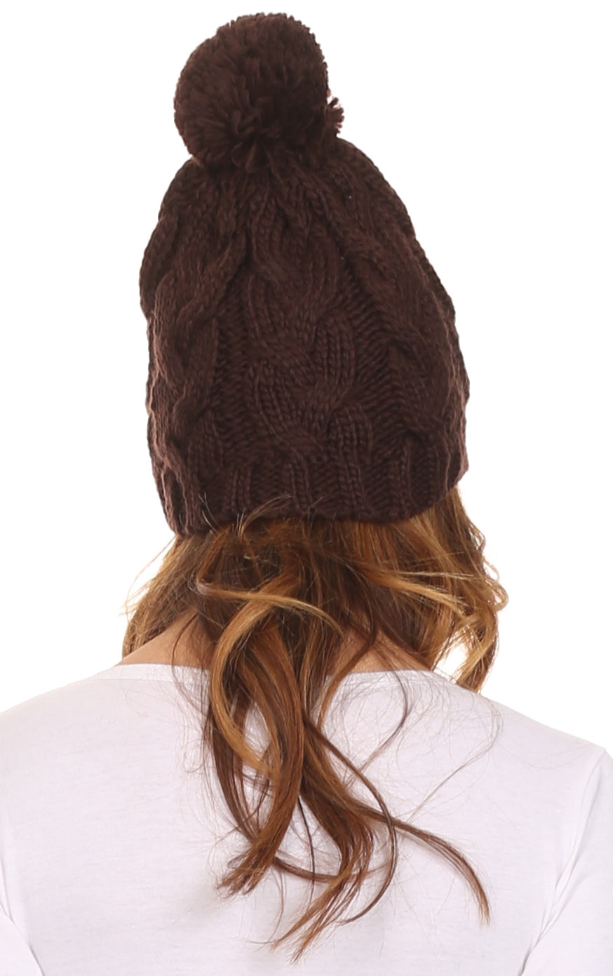 Sakkas Tabb Unisex Cable Knit Pom Pom Bobble Beanie Hat - Concordia Style Boutique