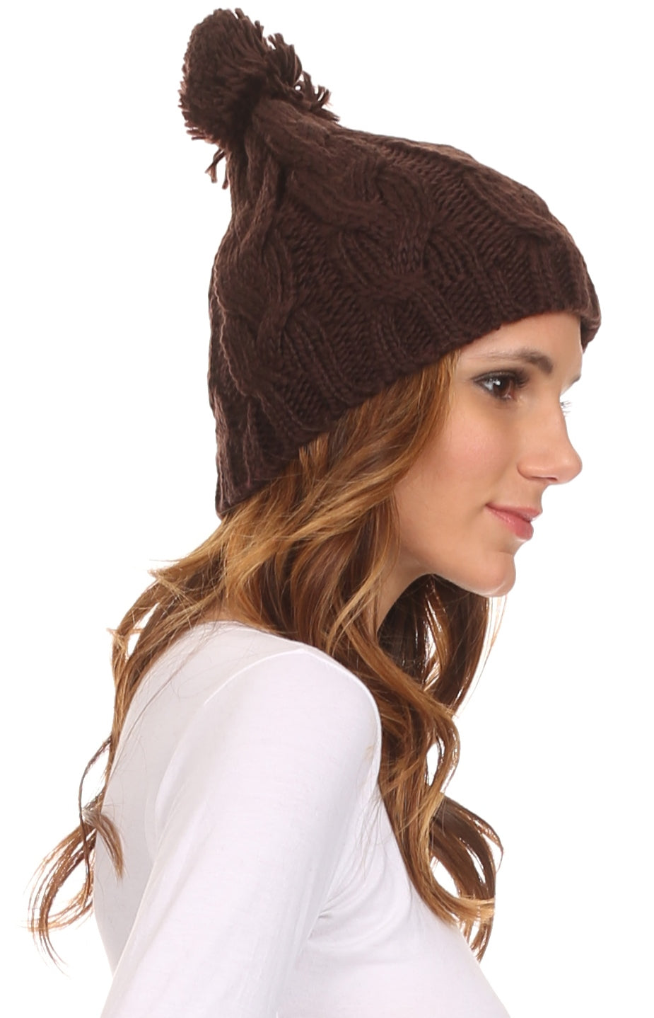 Sakkas Tabb Unisex Cable Knit Pom Pom Bobble Beanie Hat - Concordia Style Boutique