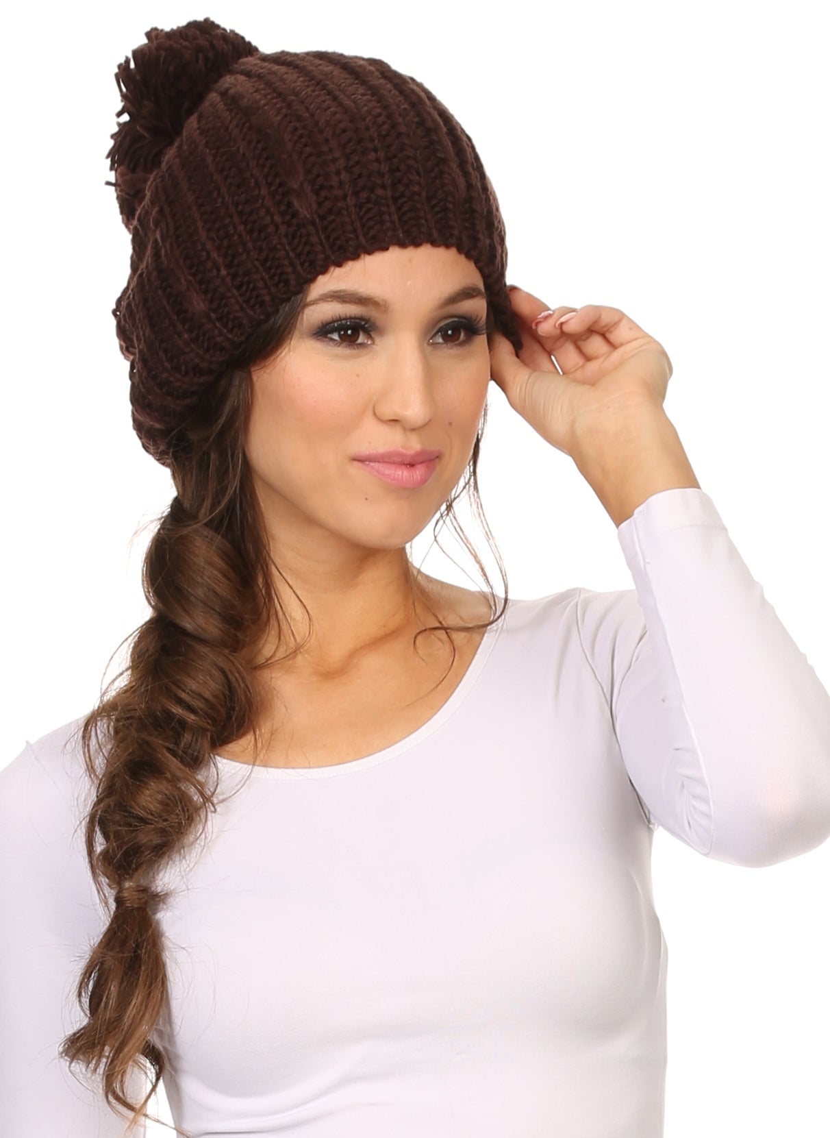 Sakkas Lax Wide Unisex Cable Knit Large Pom Pom Bobble Beanie Hat Cap - Concordia Style Boutique