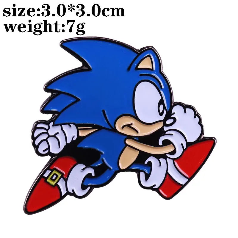 Sonic Hedgehog Brooch Cute Cartoon Mascot Badge Accessory