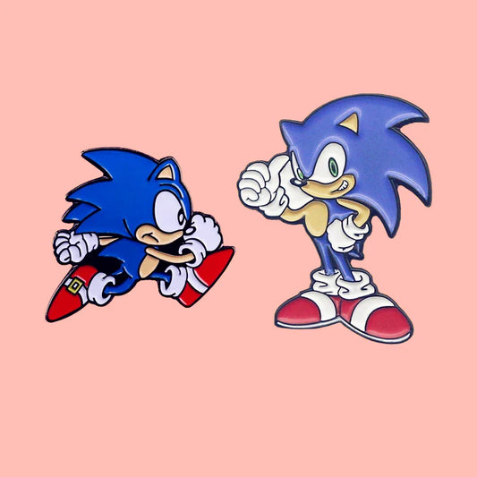 Sonic Hedgehog Brooch Cute Cartoon Mascot Badge Accessory