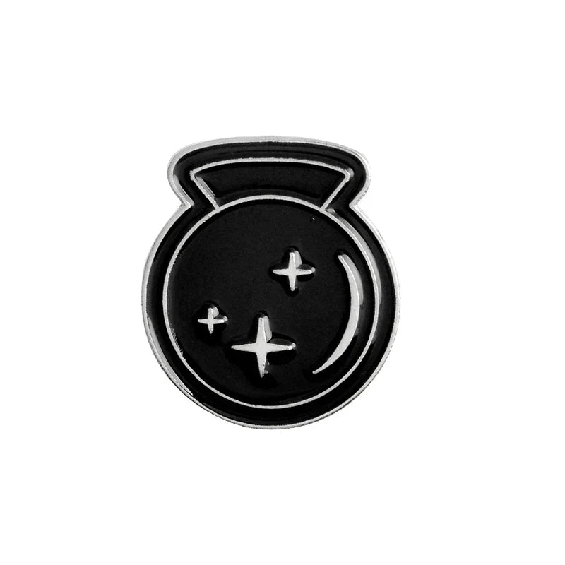 Dark Witch Black Moon Psychic Cat Enamel Pin Divination Brooch Lapel Jewelry Gift