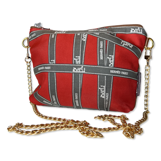 Bolduc Ribbon Bordeaux Vintage Scarf Crossbody Bag