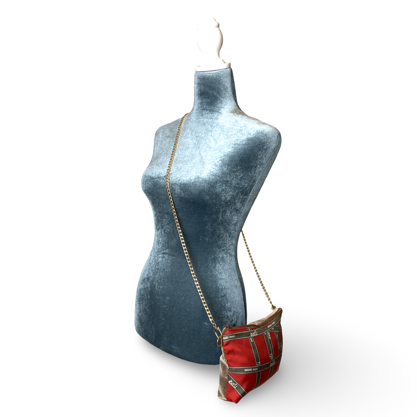 Bolduc Ribbon Bordeaux Vintage Scarf Crossbody Bag