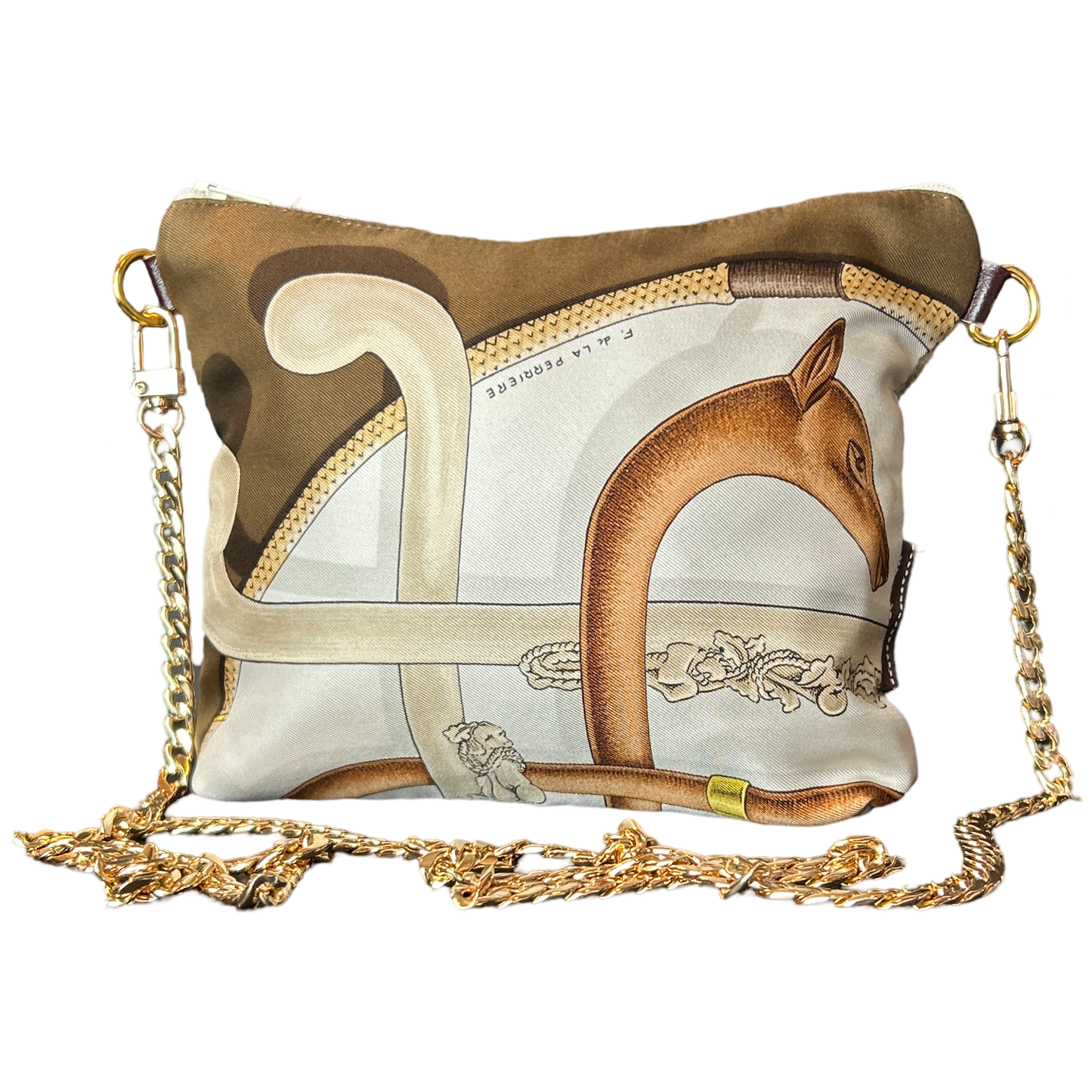 Cannes et Pommeaux Vintage Scarf Crossbody Bag