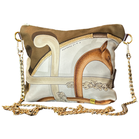 Cannes et Pommeaux Vintage Scarf Crossbody Bag