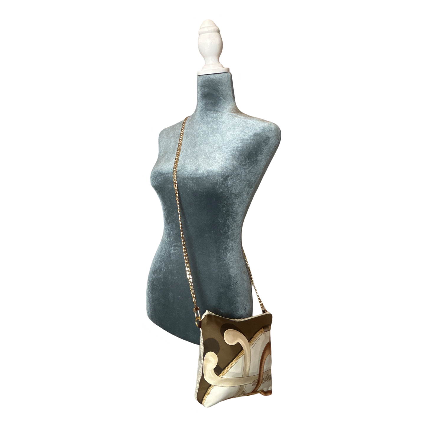 Cannes et Pommeaux Vintage Scarf Crossbody Bag