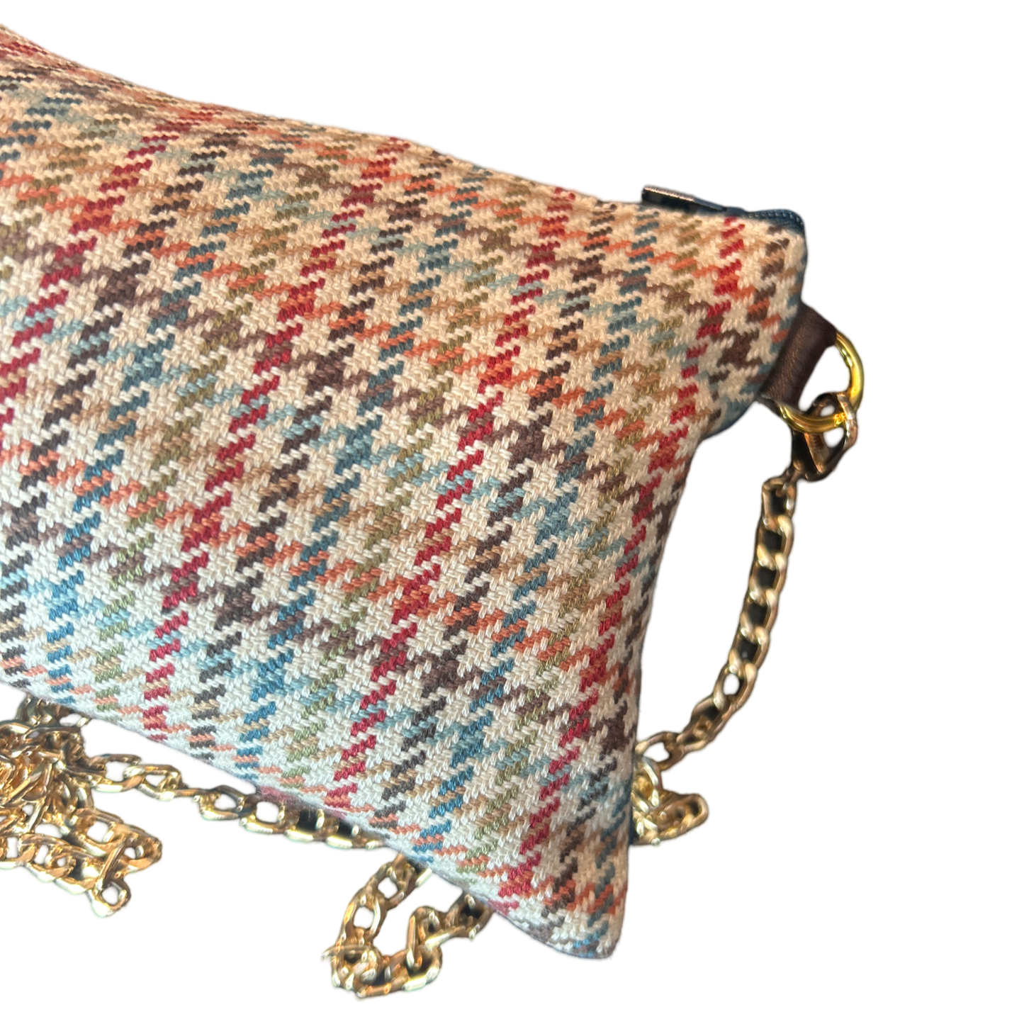 Petites Chevaux Teal Vintage Scarf Crossbody Bag