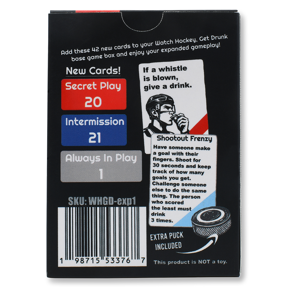 Secrets and Shootouts EXPANSION PACK for Watch Hockey, Get Drunk - Concordia Style Boutique