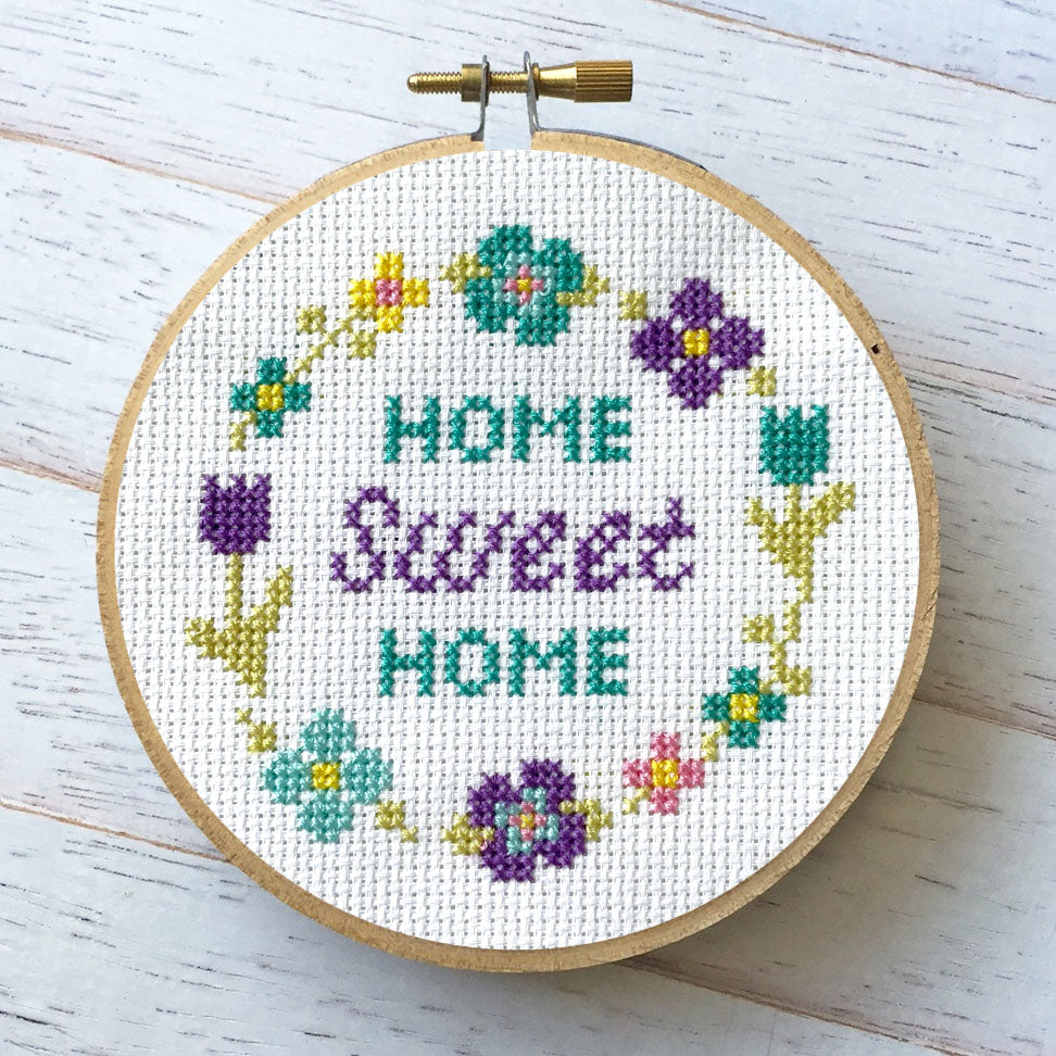 Floral Home Sweet Home Spring Cross Stitch Kit - Concordia Style Boutique