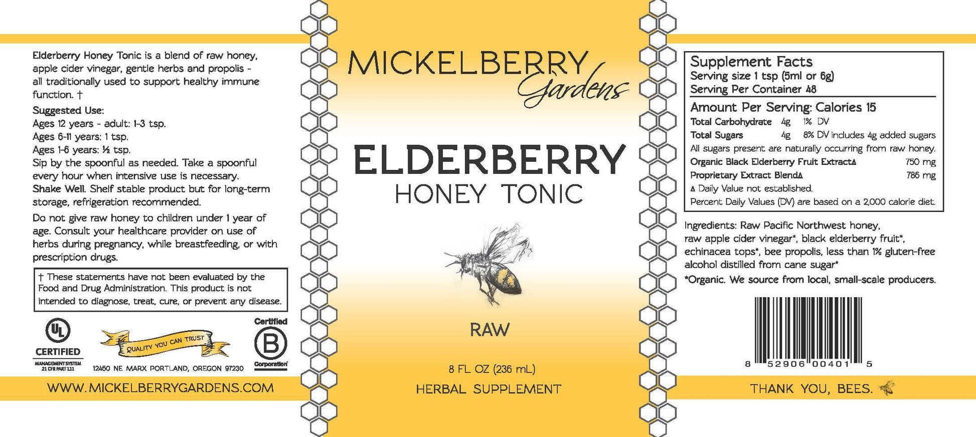 Elderberry Honey Tonic - Concordia Style Boutique