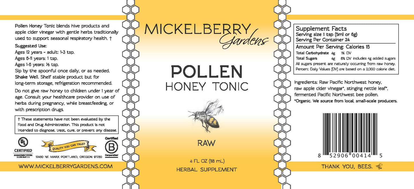Pollen Honey Tonic - Premium Honey Tonic from Mickelberry Gardens - Just $11.99! Shop now at Concordia Style Boutique