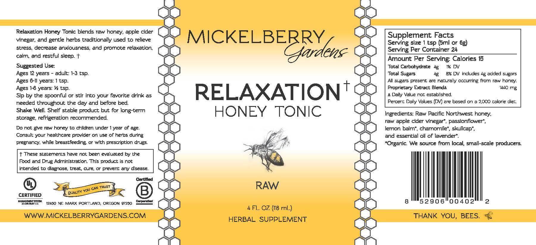 Relaxation Honey Tonic - Concordia Style Boutique