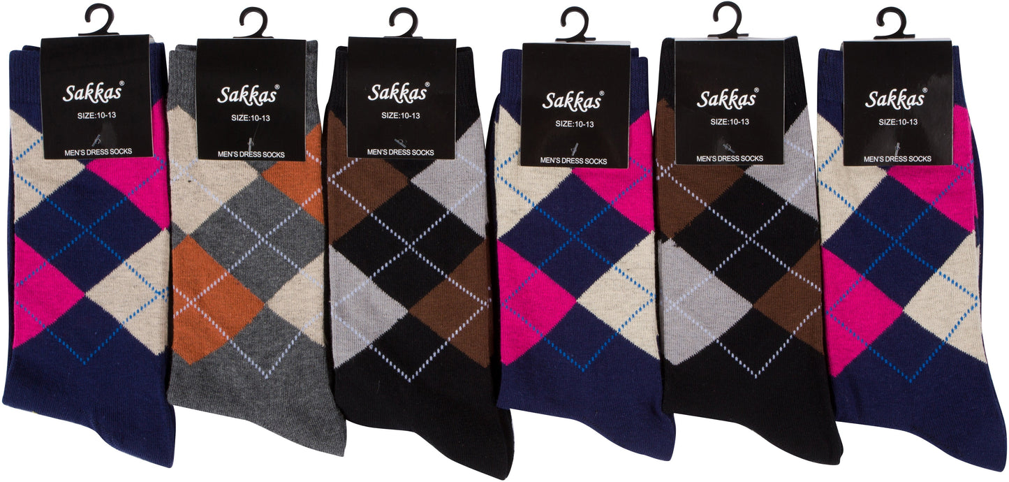 Sakkas Men's Classic Patterned Dress Socks Value 6-Pack - Concordia Style Boutique