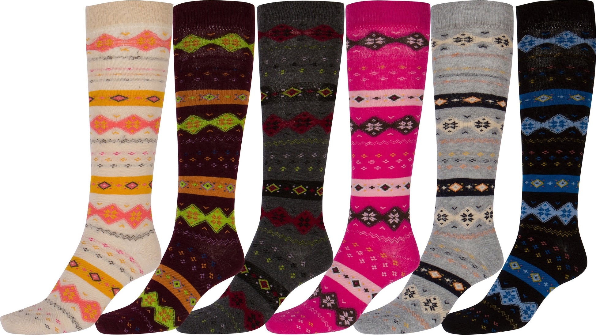 Sakkas Women's Cotton Blend Knee High Socks Assorted Pack - Concordia Style Boutique