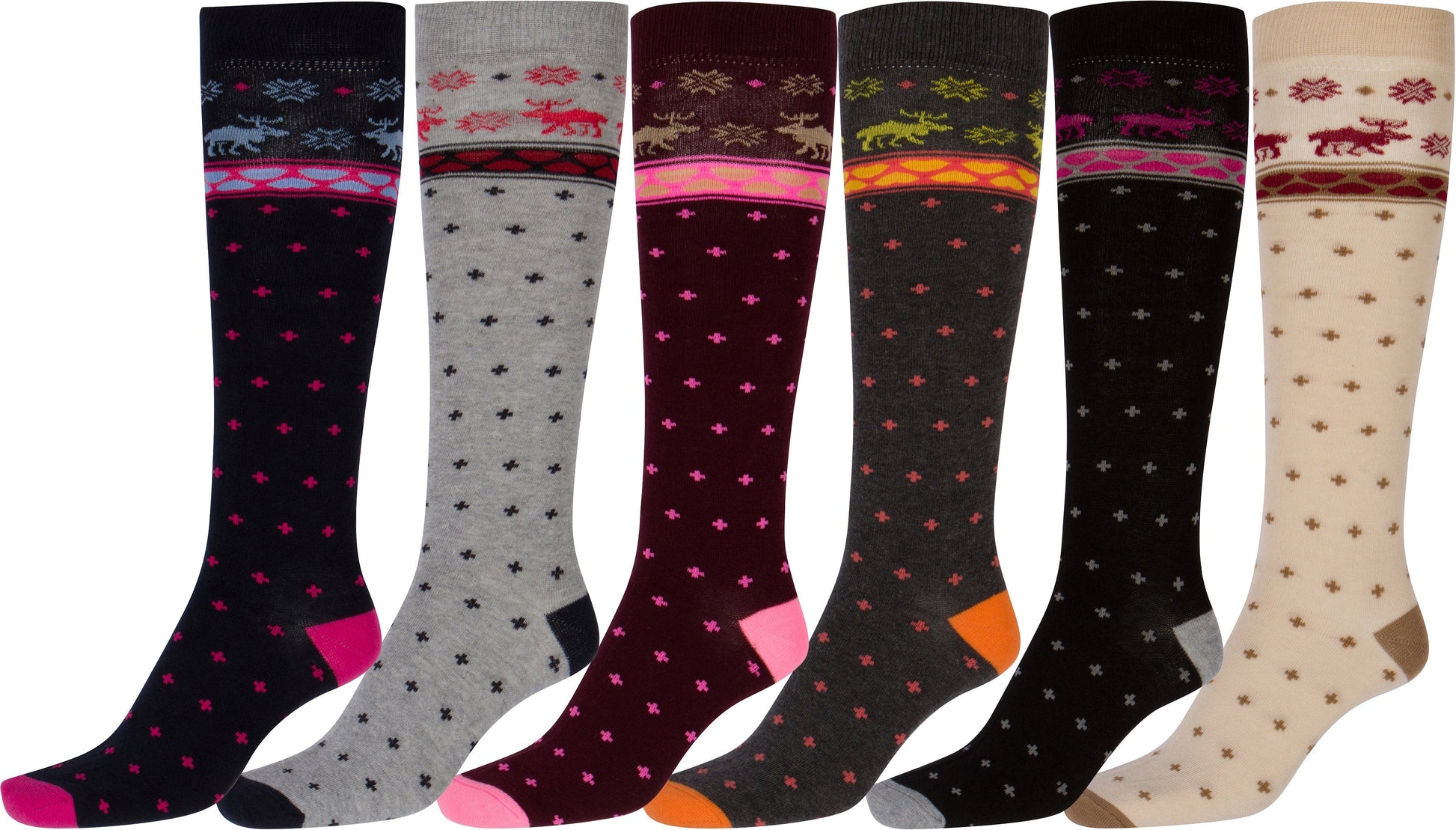 Sakkas Women's Cotton Blend Knee High Socks Assorted Pack - Concordia Style Boutique