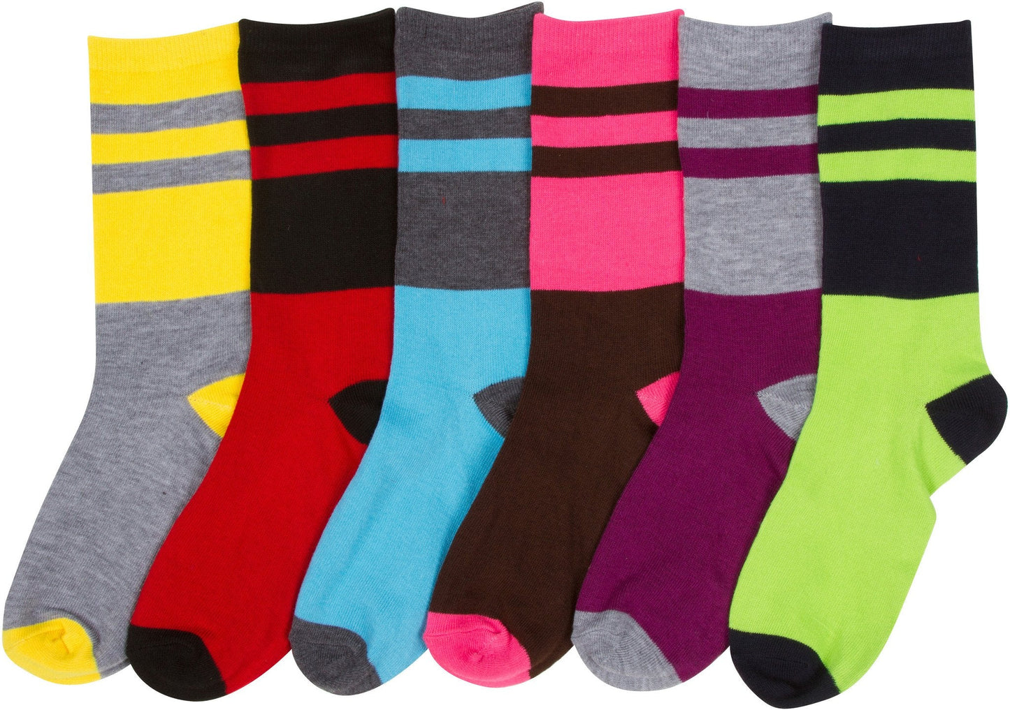 Sakkas Women's Poly Blend Soft and Stretchy Crew Pattern Socks Assorted 6-pack - Concordia Style Boutique